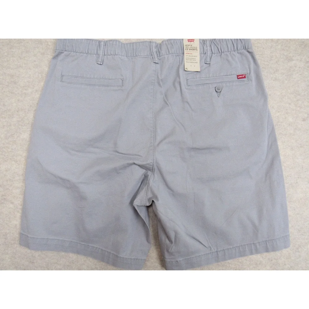 Levis XX Chino EZ Shorts Mens XL Grey Stretch Elastic Waist Casual 7 inch Inseam